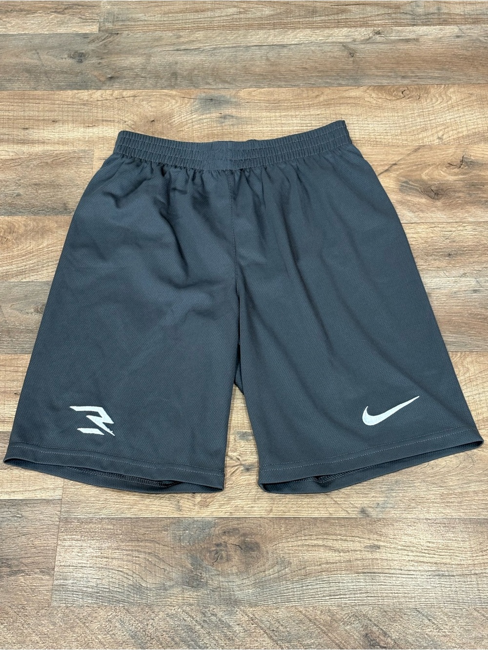 Nike Boy’s Black Athletic Basketball Shorts with White Logos